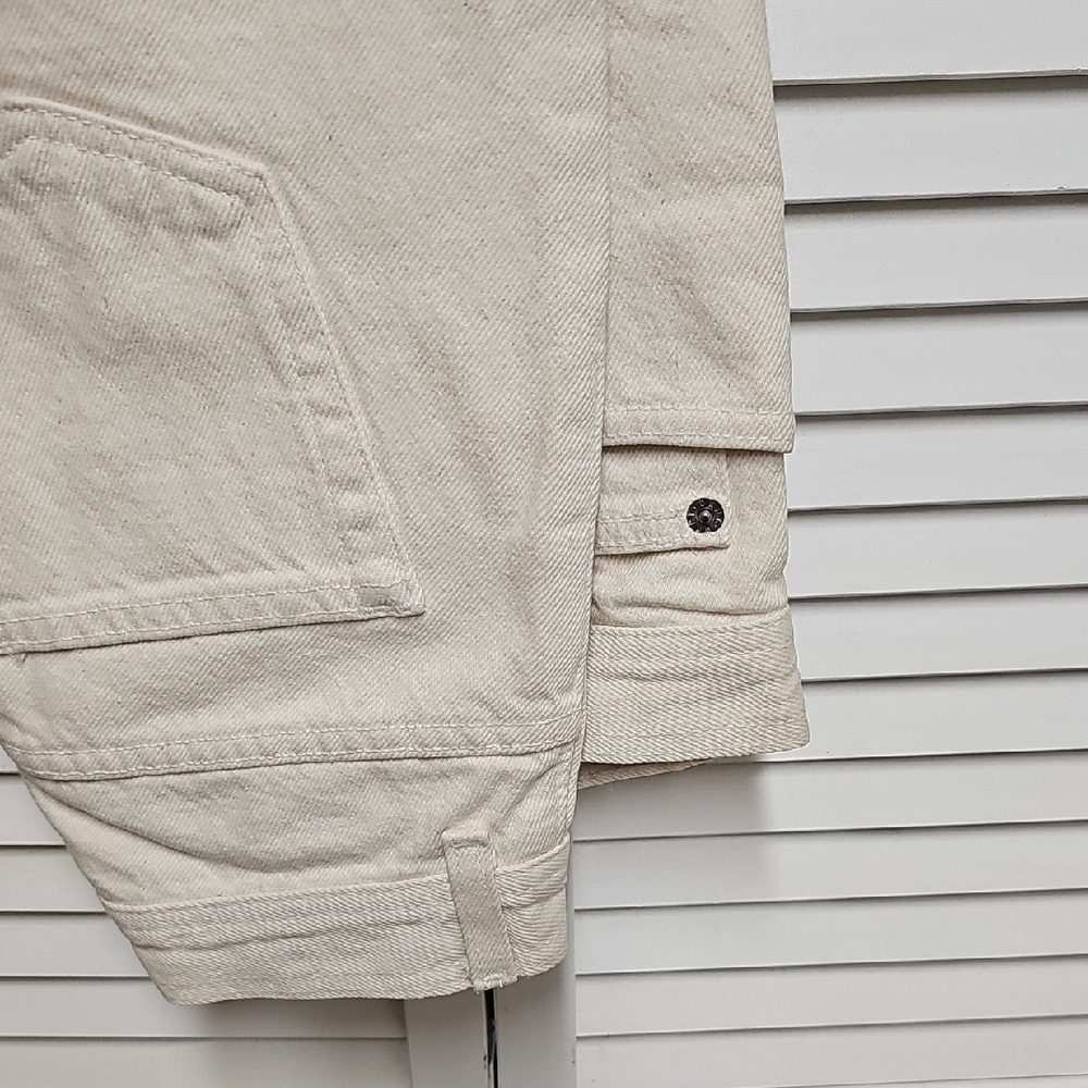 NWOT Vintage DKNY Cream Women's Slim Jeans 100% Cotton Open Calf/Split Leg Sz 6 - Picture 10 of 15